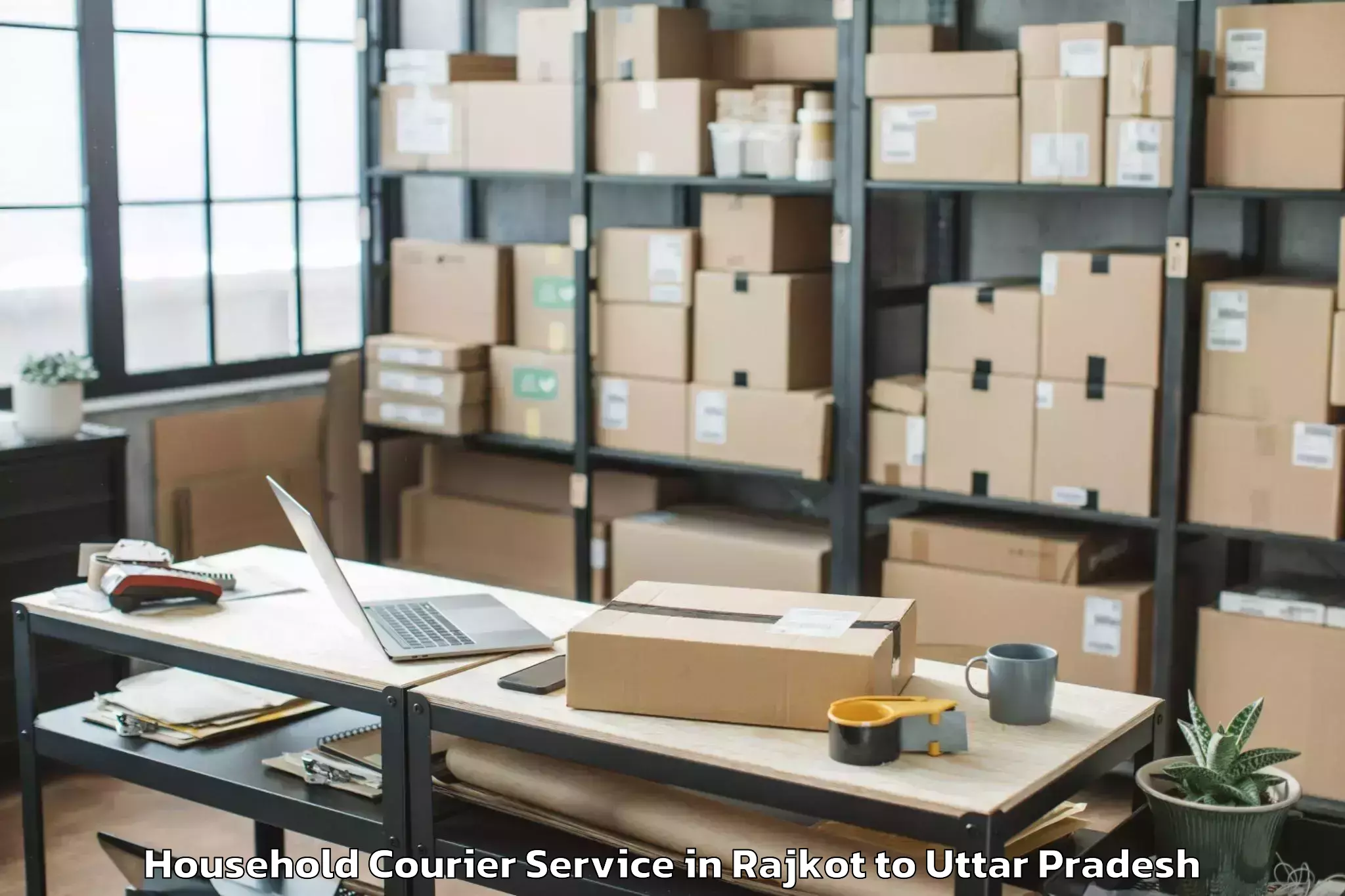 Professional Rajkot to Faridnagar Household Courier